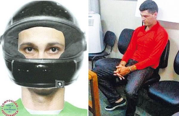 Retrato falado divulgado pela Pol&iacute;cia Civil (&agrave; dir.): Thiago Henrique Gomes da Rocha, de 26 anos, serial killer de Goi&aacute;s assumiu 39 mortes; foi preso preso na ter&ccedil;a (&agrave; esq.) ( Reprodução)