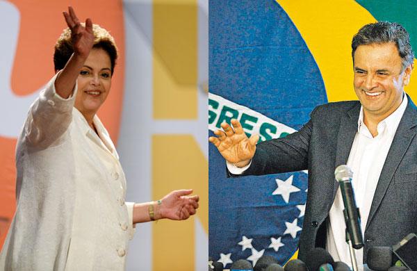 Dilma e A&eacute;cio disputam o apoio de Marina Silva (Evaristo Sa/ Lincon Zarbietti/ AFP)