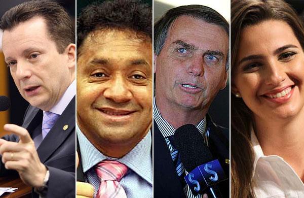 Celso Russomanno (PRB) e Tiririca (PR), Jair Bolsonaro (PP) e Clarissa Garotinho (PR): l&iacute;deres de voto para deputados federais em SP e RJ ( Divdulgação)