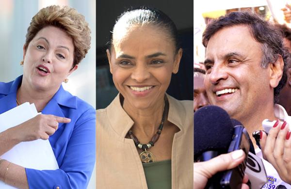 Dilma Rousseff, Marina Silva e A&eacute;cio Neves (AFP/ Divulgação PSDB)