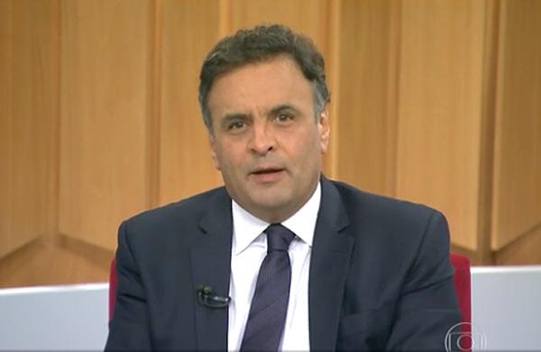 A&eacute;cio Neves foi o segundo entrevistado em sabatina do Bom Dia Brasil, da Rede Globo, nesta ter&ccedil;a (22) ( Reprodução/ Bom Dia Brasil/ TV Globo)
