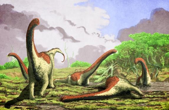 Desenho feito por Mark Witton, da Universidade de Portsmouth, mostra como era o  Rukwatitan bisepultus ( Reprodução)