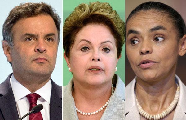 A&eacute;cio Neves (PSDB), Dilma Rousseff (PT) e Marina Silva (PSB)r

 ( Nelson Almeida/ Evaristo Sa/ Mauricio Lima/ AFP)