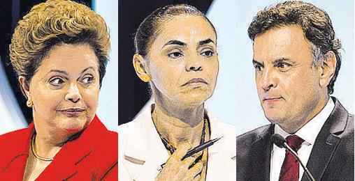 Presidenci&aacute;veis centram cr&iacute;ticas na condu&ccedil;&atilde;o da economia em encontro r

a TV. Queda do PIB, recess&atilde;o e crise pautaram os ataques ( Cedoc/ RAC)