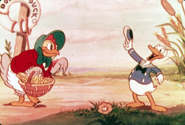 Pato Donald, apareceu, primeira vez, curta, &quot;The Wise Little Hen&quot; (&quot;A Galinha S&aacute;bia&quot;), dia, 9 de junho de 1934 ( Divulgação)