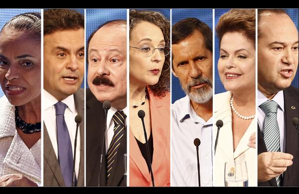 Principais concorrentes na corrida presidencial 2014 disputam votos do eleitorado (AFP PHOTO / Miguel SCHINCARIOL )