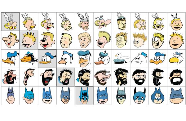 Entre os desenhistas e personagens est&atilde;o Albert Uderzo (Asterix), Bill Watterson (Calvin) ( Divulgação)