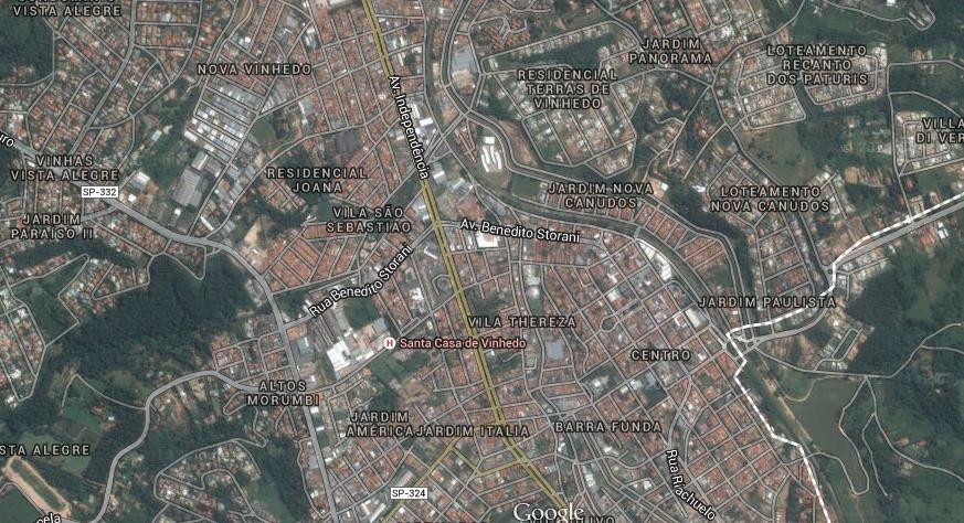 Propriet&aacute;rios de im&oacute;veis em Vinhedo devem fazer o recadastramento imobili&aacute;rio (Captura/Google Maps)