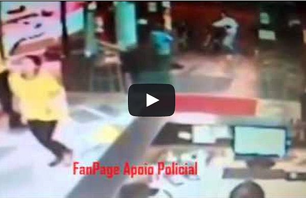 PM n&atilde;o tem tempo para reagir ao criminoso que fez 13 disparos e fugiu (Captura de vídeo)