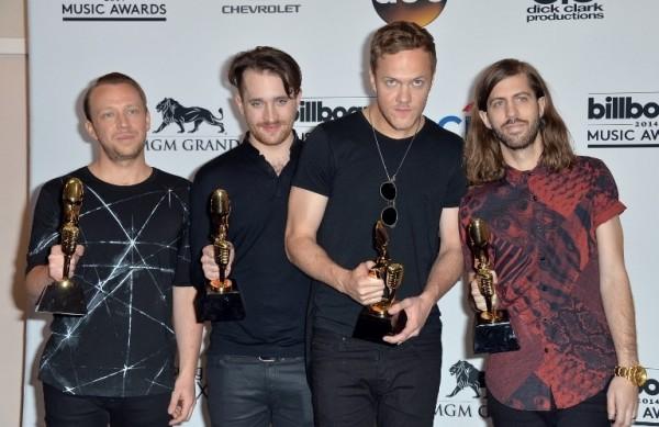 A banda de rock Imagine Dragons, vencedora de cinco estatuetas no Billboard Music Awards (France Press)