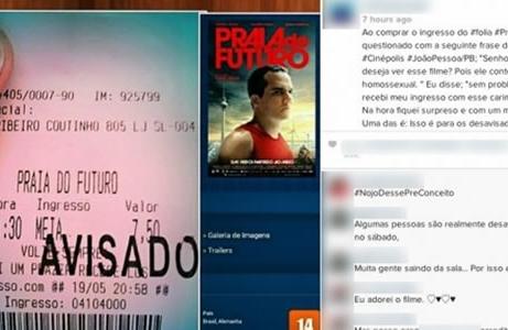 Imagem do ingresso da sala Cin&eacute;polis de Jo&atilde;o Pessoa postada nas redes sociais ( Divulgação)