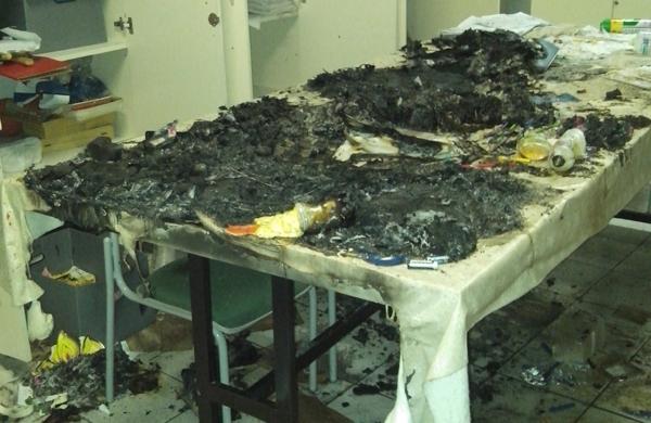 V&acirc;ndalos colocaram fogo na sala de professores e na secretaria ( Divulgação)