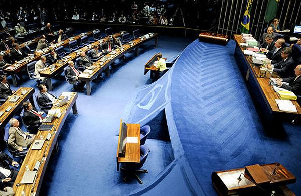 Plen&aacute;rio da comiss&otilde;es de Constitui&ccedil;&atilde;o e Justi&ccedil;a do Senado durante sess&atilde;o  (Divulgação/Agência Senado)