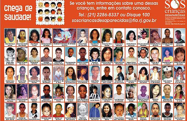 Programa SOS Crian&ccedil;as Desaparecidas fez esta semana um ato p&uacute;blico para divulgar imagens de crian&ccedil;as e adolescentes desaparecidos ( Reprodução)