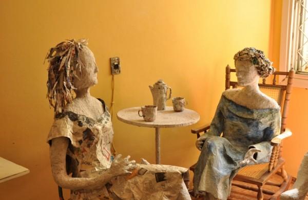 Esculturas em papel mach&ecirc; de Luciane Kunde, em exposi&ccedil;&atilde;o em Campinas ( Divulgação)
