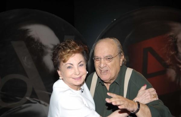 Beatriz Segall e Antonio Abujamra durante a grava&ccedil;&atilde;o do programa 'Provoca&ccedil;&otilde;es' ( Divulgação)