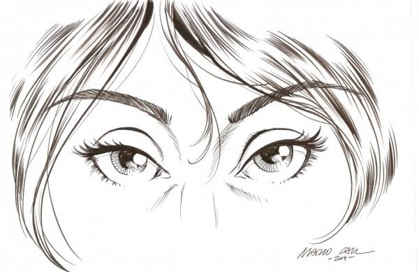 Os olhos de ressaca da personagem Capitu na vis&atilde;o de M&aacute;rio Cau: HQ ( Divulgação)