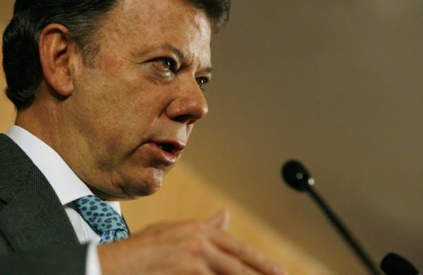 Presidente da Colômbia, Juan Manuel Santos durante discurso (France Press)