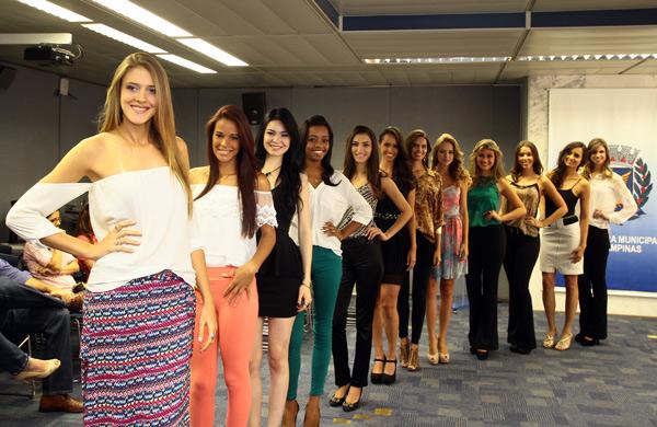 As 12 finalistas do Miss Campinas 2014 foram apresentadas nesta manh&atilde; de quarta (19), em Campinas ( Janaína Ribeiro/Especial a AAN )