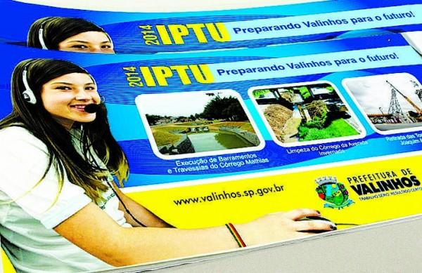 Capa de carn&ecirc; do IPTU de Valinhos referente a este ano de 2014 ( Reprodução)