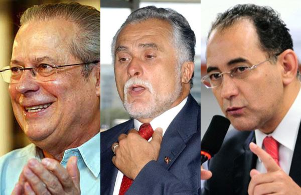 Condenados pelo STF no processo do mensalão, o ex-ministro da Casa Civil José Dirceu e os deputados José Genoino e João Paulo Cunha não integrarão mais o Diretório Nacional do PT, a partir de 2014 (Agência Brasil)