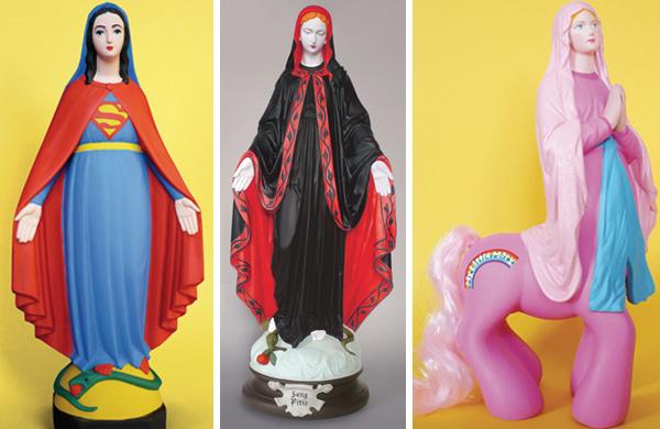 Suas releituras vão desde a uma Super Virgem Maria até uma santa no com corpo de pônei ( Divulgação)