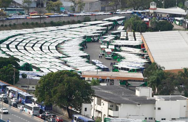Vista área da garagem de ônibus: proposta de retorno ainda indefinida ( Gustavo Tilio/Especial para a AAN)