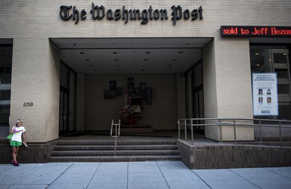  Bezos comprou a título pessoal, sem envolver a Amazon, apenas a divisão de imprensa do grupo The Washington Post, (France Press)