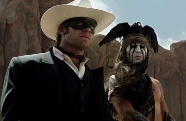 Cena do filme 'O Cavaleiro Solitário', de Gore Verbinski, com Johnny Depp, Armie Hammer e Ruth Wilson (Divulgação)