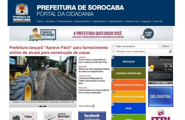 Portal da Prefeitura de Sorocaba: agilidade nos alvarás (Reprodução)