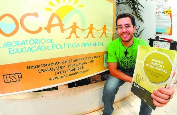 Estudante de biologia Allan Douglas Miranda é um dos estagiários da OCA que colaboram com o evento (Antonio Trivelin)