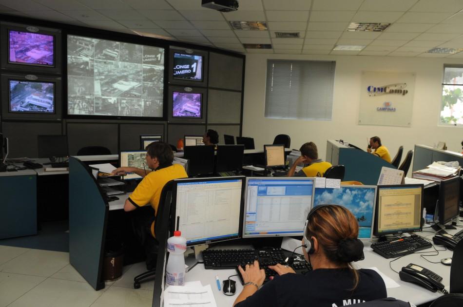 Sala de monitoramento da Cimcamp: recursos federais deveriam ter sido empregados na criação de outra unidade com 19 câmeras (Cedoc/RAC)