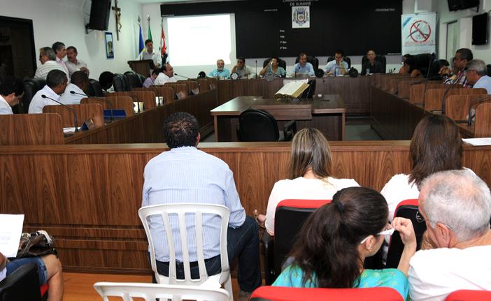 Representantes da sociedade e vereadores durante debate realizado sobre o combate à dengue  (Carlos Sousa Ramos/AAN)